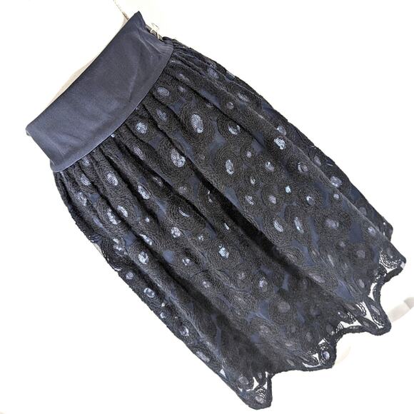 NWT@$278! WORTH! NAVY BLUE SILK W/CIRCULAR EMBROIDERY SEQUIN CENTERS SKIRT! SZ 8 - Picture 9 of 9